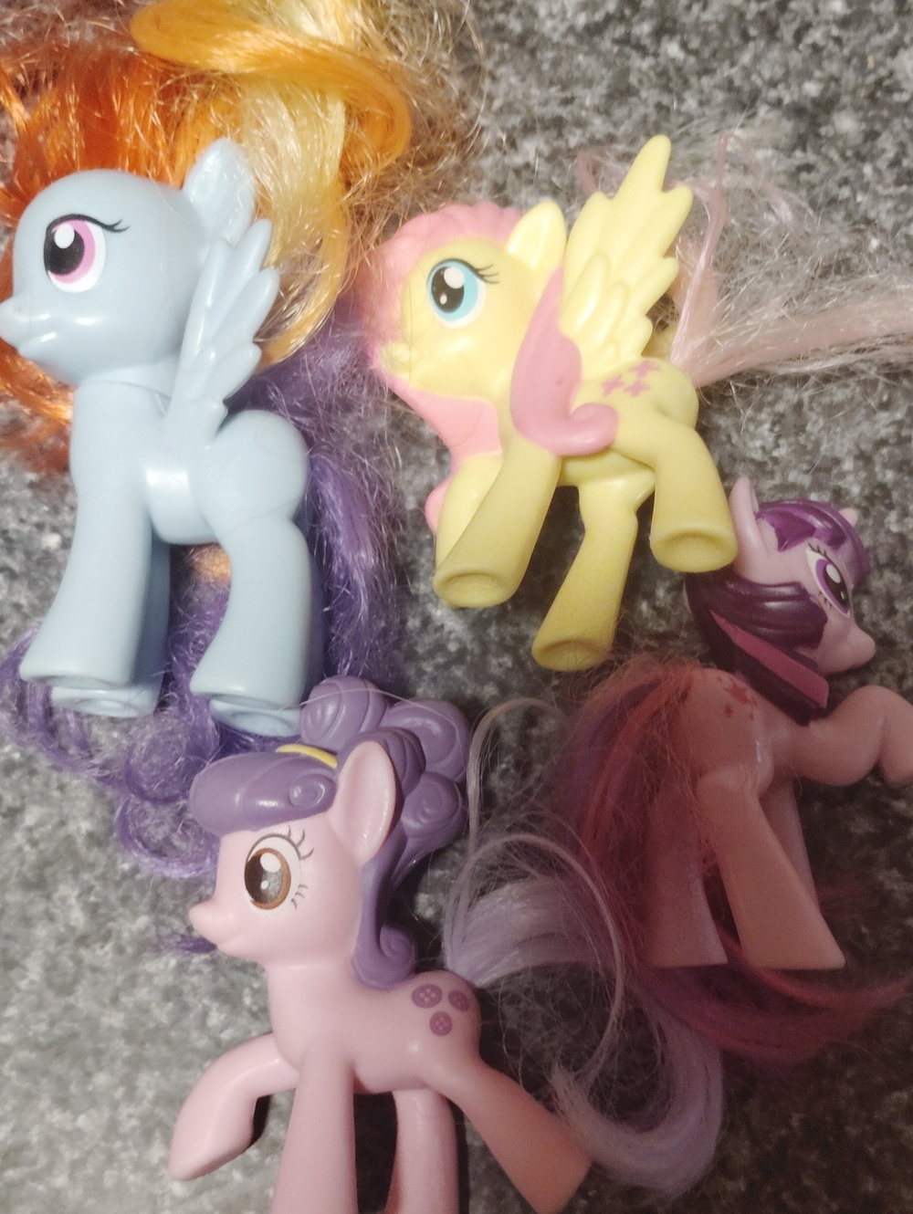 My Little Pony Mini Figures in Blue, Yellow, Pink, Purple